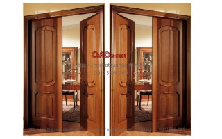 Cửa gỗ tự nhiên 2 cánh CG01