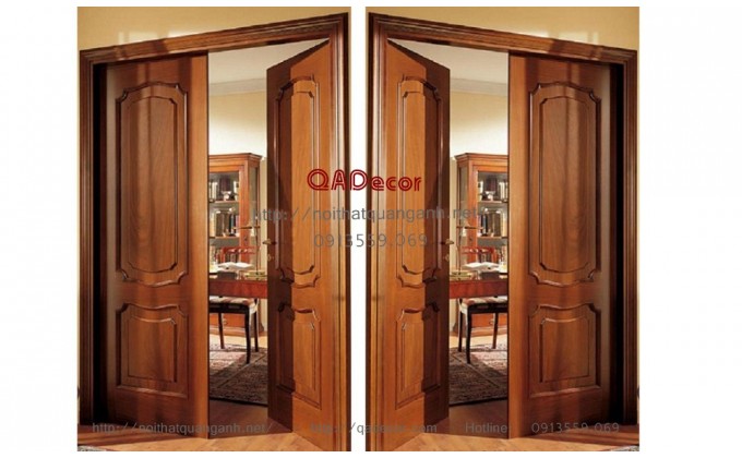 Cửa gỗ tự nhiên 2 cánh CG01