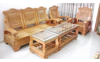 Bộ bàn ghế phòng khách gỗ xoan đào