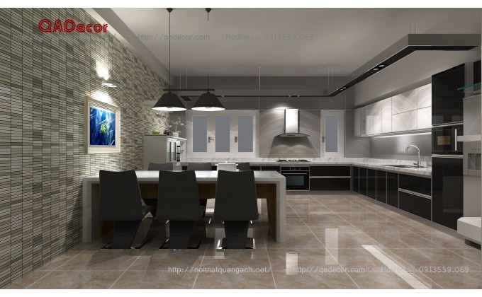 Mẫu thiết kế tủ bếp phòng ăn hiện đại
