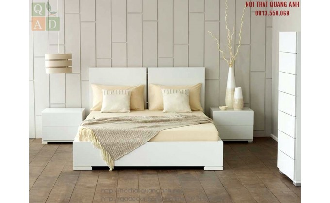 Giường ngủ gỗ màu trắng GN27