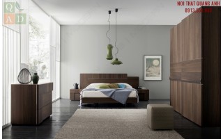Thiết kế nội thất phòng ngủ gỗ Óc chó Walnut PN63