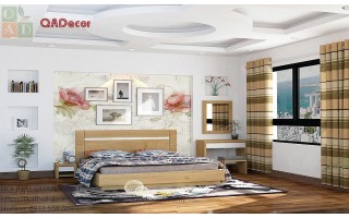 Giường ngủ gỗ Sồi Nga GN08