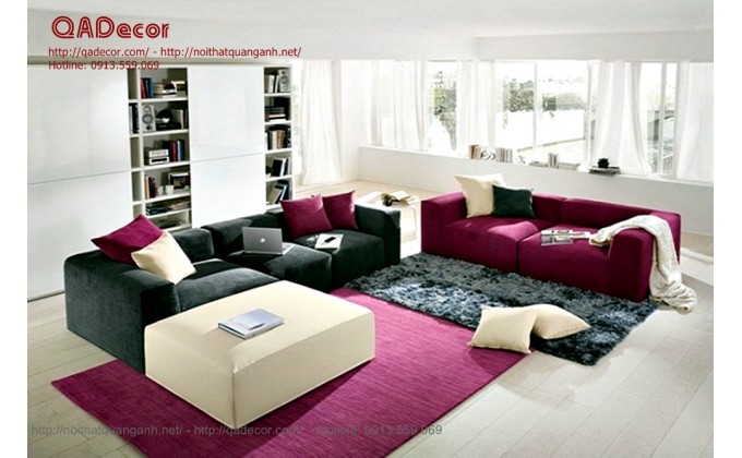 Mẫu sofa nỉ phòng khách hiện đại SF11