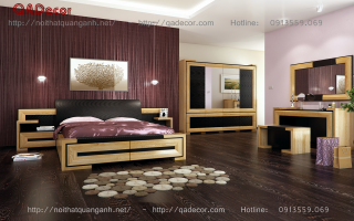 Nội thất phòng ngủ gỗ Sồi Nga PN61