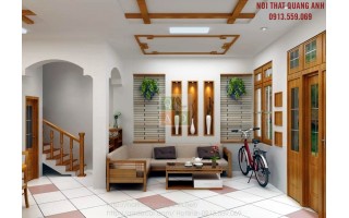 Những mẫu sofa gỗ góc cho phòng khách đẹp SFG91