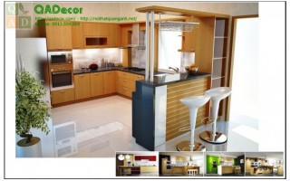 Tủ bếp gỗ tự nhiên xoan đào