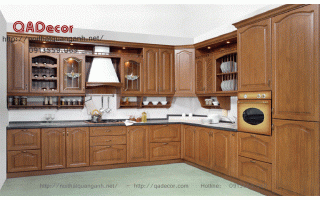 Tủ bếp gỗ tự nhiên Xoan đào TBG1