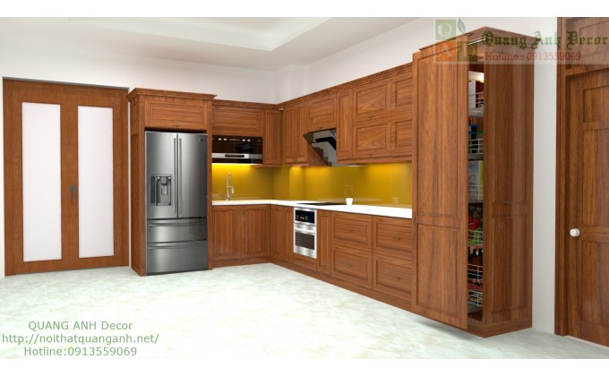 Tủ bếp gỗ gõ đỏ PACHI TBG919