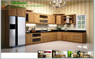 Tủ bếp gỗ góc chữ L - TBG02 Tủ bếp gỗ góc chữ L - TBG02
