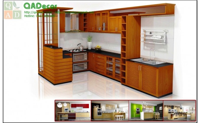 Tủ bếp gỗ tự nhiên  TBU3