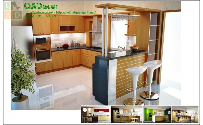 Tủ bếp có quầy bar
