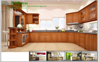 Mẫu tủ bếp gỗ đẹp sang trọng  TBG1