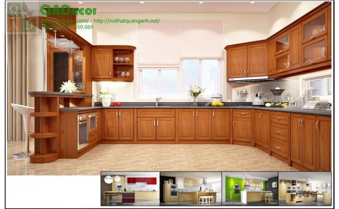 Mẫu tủ bếp gỗ đẹp sang trọng  TBG1