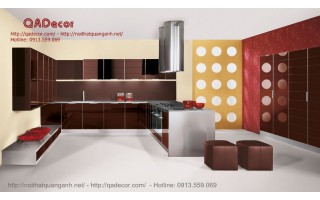 Tủ bếp gỗ Acrylic TBA601