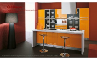 Mẫu tủ bếp đảo gỗ Acrylic TBA901