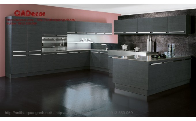 Mẫu tủ bếp hiện đại gỗ Laminate TBL12