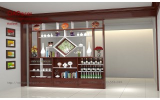 Vách ngăn phòng khách với bếp