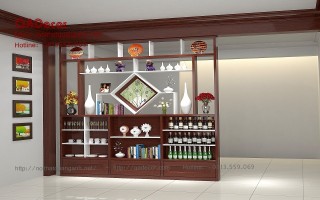Vách ngăn phòng khách với bếp