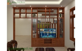 VÁCH NGĂN PHÒNG KHÁCH GỖ GÕ ĐỎ VN
